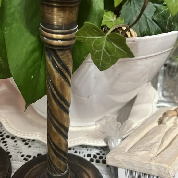 Vintage Brass Candlesticks -, Solid Brass Candle Holder - Picture 7 of 7